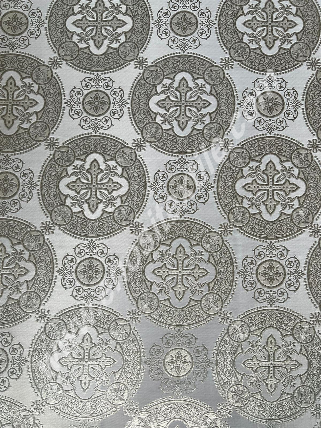 KL-5002 White-Silver Metallic Fabric